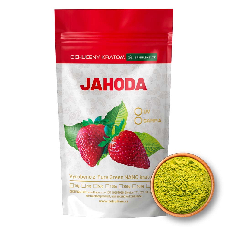 Ochucený kratom Pure Green - Jahoda