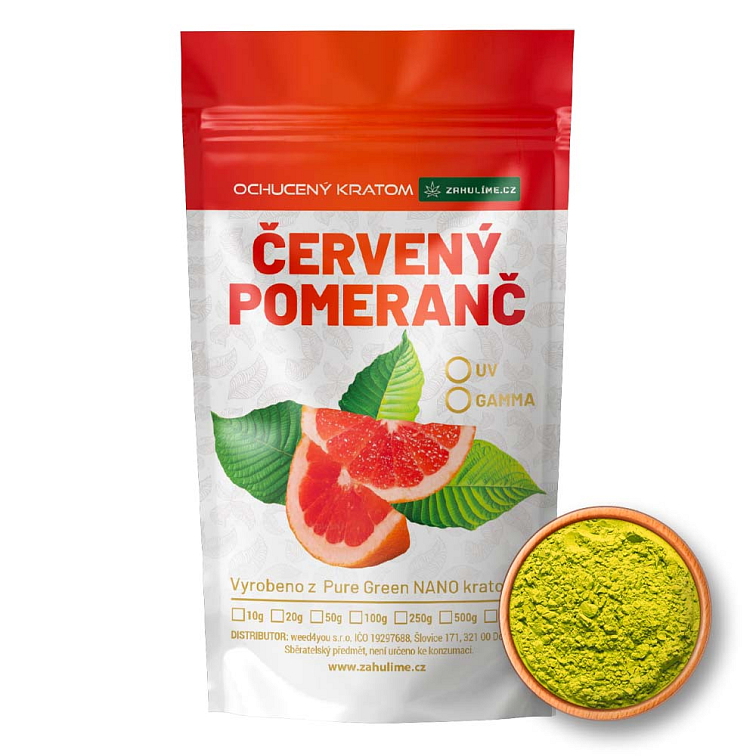 Ochucený kratom Pure Green - Červený Pomeranč