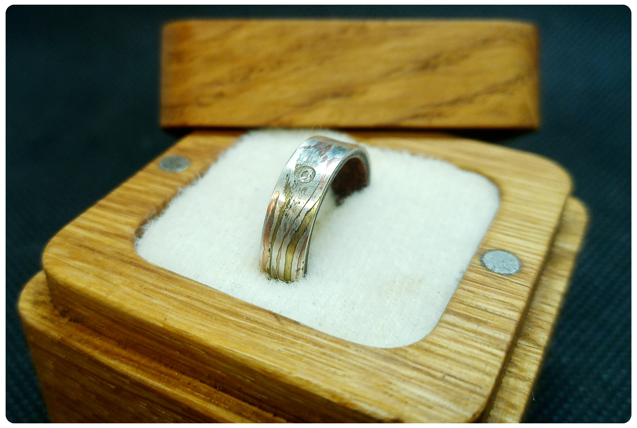 Kovový prsten z Mokume Gane 1