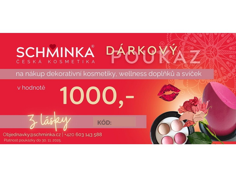 Dárkový Poukaz v Hodnotě 1000 Kč