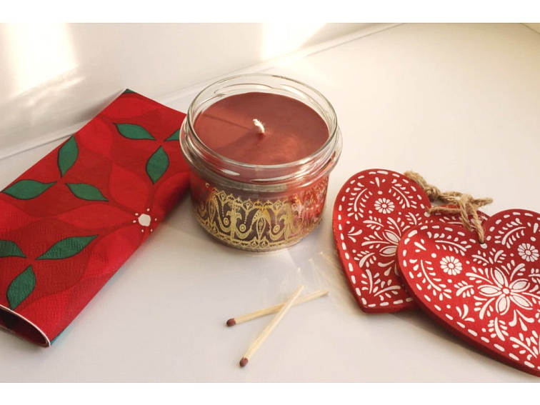 Vonná Sójová Svíčka - Jablko Se Skořicí