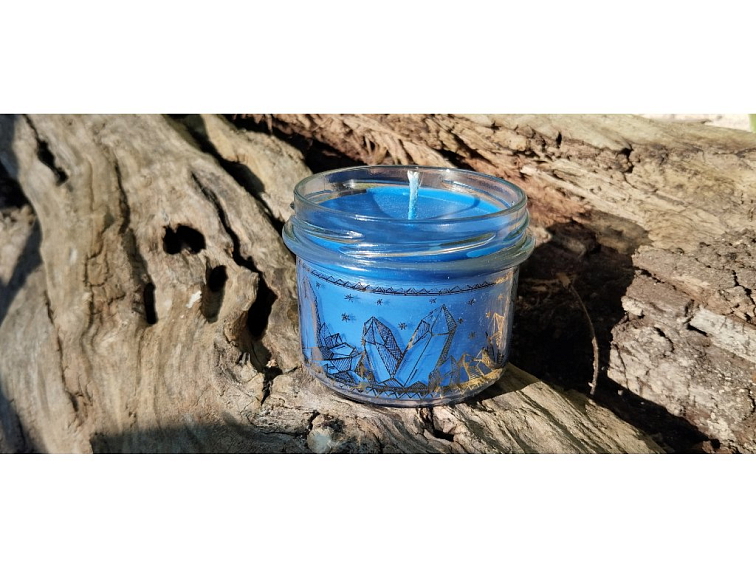 Vonná sójová svíčka s krystalem "SODALIT"