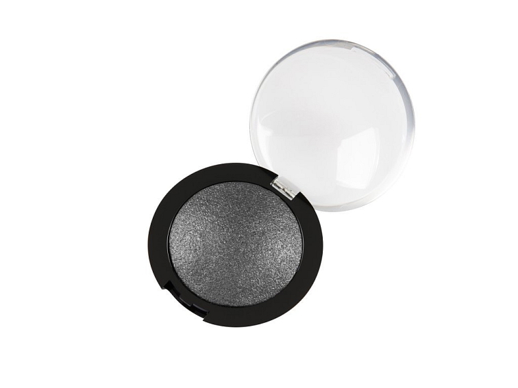 Minerální Zapékaný Oční Stín 16 - Tmavá Kouřová s Elegantním Stříbrným Třpytem