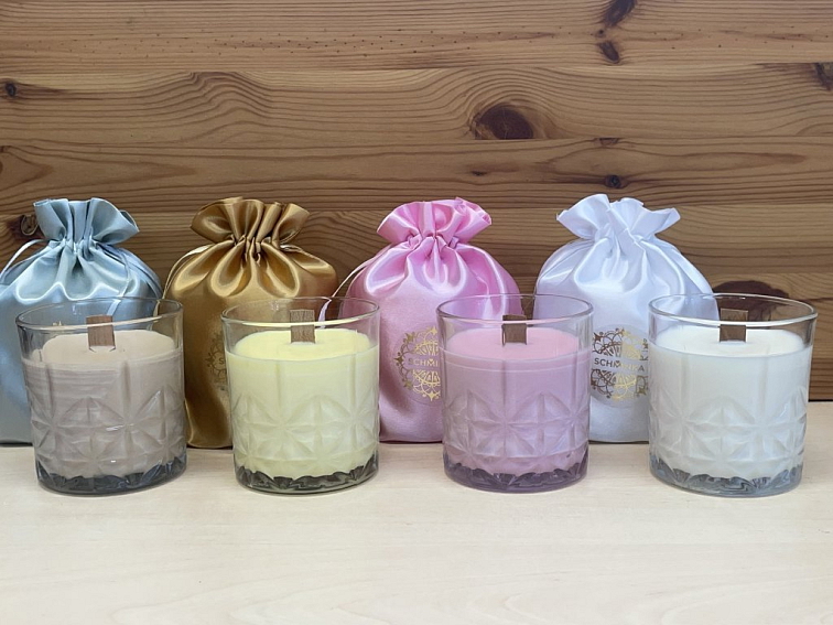 Výhodný Set 4 Luxusních Vonných Svíček s Polodrahokamy - Bonus 3+1 Zdarma!