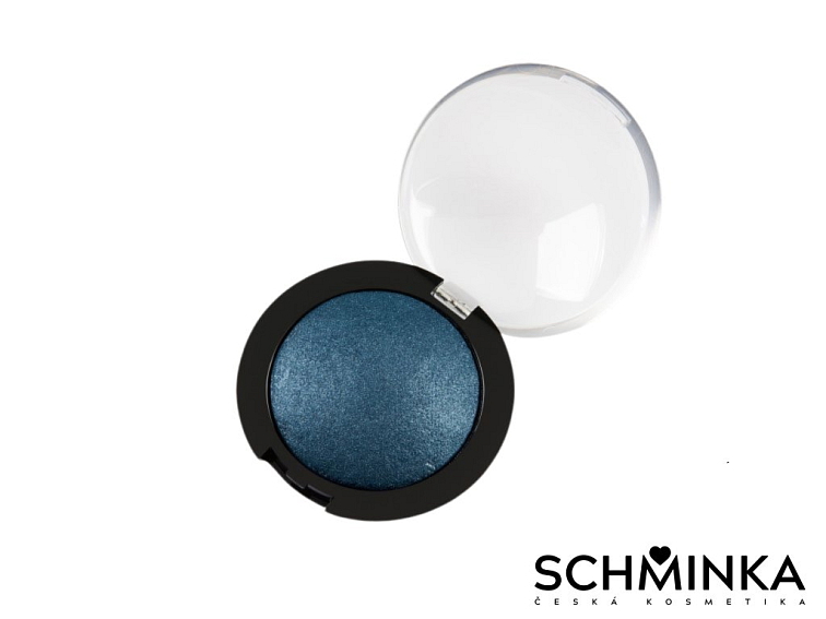 Minerální Zapékaný Oční Stín 17 - Petrolejová Modrá se Stříbřitým Třpytem
