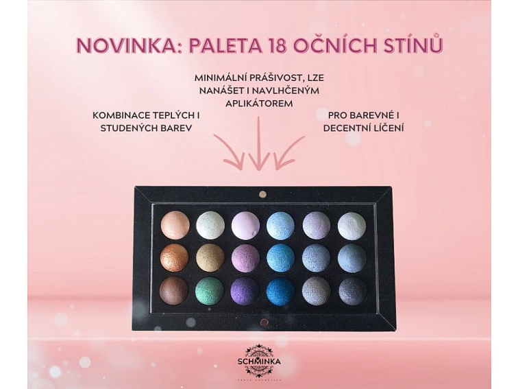 Minerální oční stíny - Schminka paletka ( 18 barev )