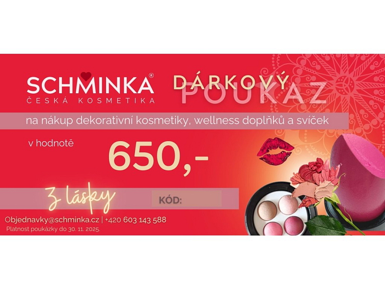 Dárkový Poukaz v Hodnotě 650 Kč