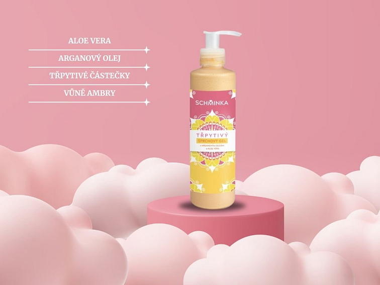 Třpytivý sprchový gel s Aloe a Arganovým olejem