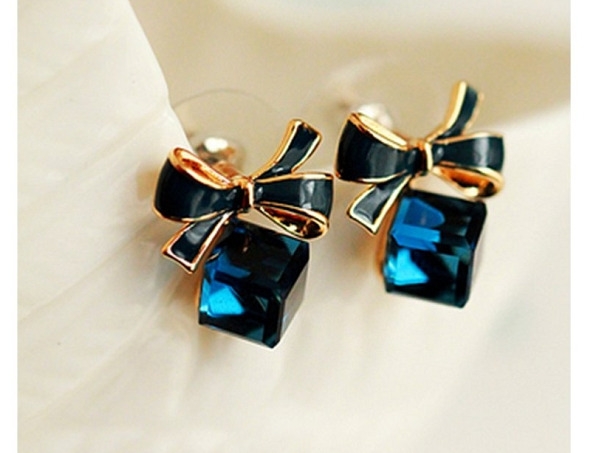 Náušnice Arcos modrá - Náušnice s krystaly