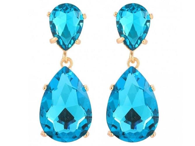 Náušnice Oeiras modrá - Náušnice s krystaly