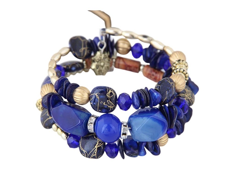 Etno náramek - Lazuli - Náramek s korálky