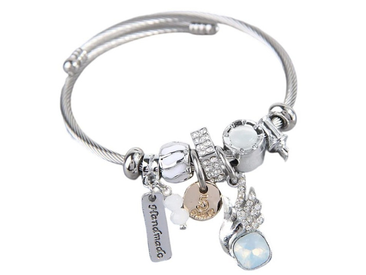 Náramek Ilana Andělská křídla bílá - Náramek s přívěsky