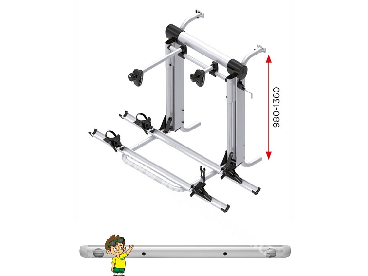 Nosič kol na zadní stěnu Standard Rail - elektrický pojezd