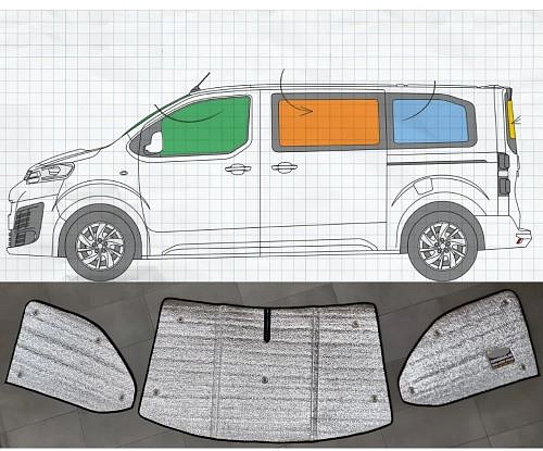 Sluneční clony Citroen Spacetourer 2016 + (Toyota Proace Verso, Peugeot Traveller, Opel Zafira Life, Citroen Jumpy)