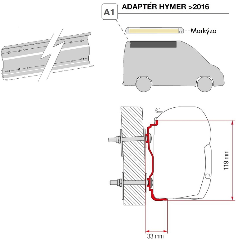 Adaptér Hymer od 2016 pro F45 S, F45 L a F70 Fiamma