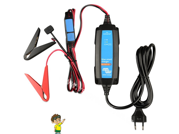 Chytrá nabíječka baterií BlueSmart 6V/12V - 1,1A IP65+DC konektor
