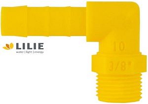 Úhlová 3/8" šroubovací koncovka 90° LILIE WeißGELB