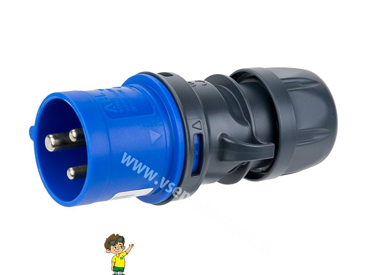 Koncovka / zástrčka tříkolíková, CEE, FAWO