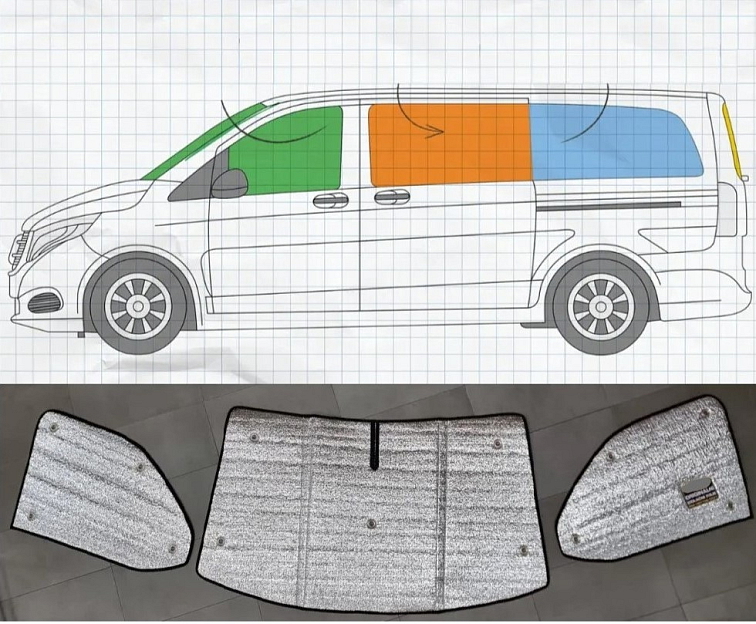 Sluneční clony Mercedes-Benz Vito 2003-2015