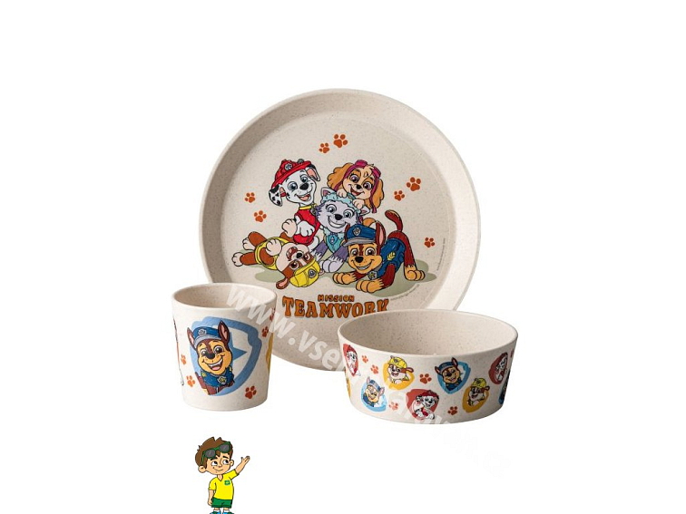 3dílná dětská sada nádobí Tlapková patrola