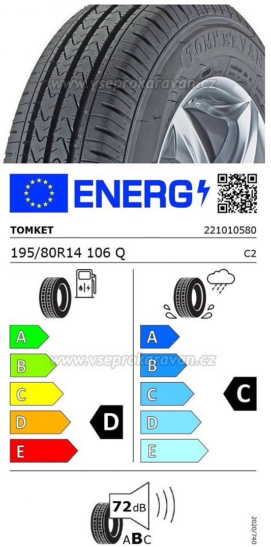 TOMKET VAN 3 8PR, letní, 195/80 R14C 106Q