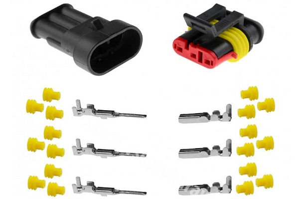 Vodotěsný AMP SUPERSEAL 1.5 konektor se zámkem, Onpira