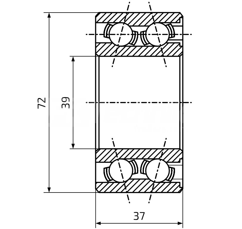 Ložisko do bubnu AL-KO 2051 Euro Plus (72x39/h37) v setu, originál