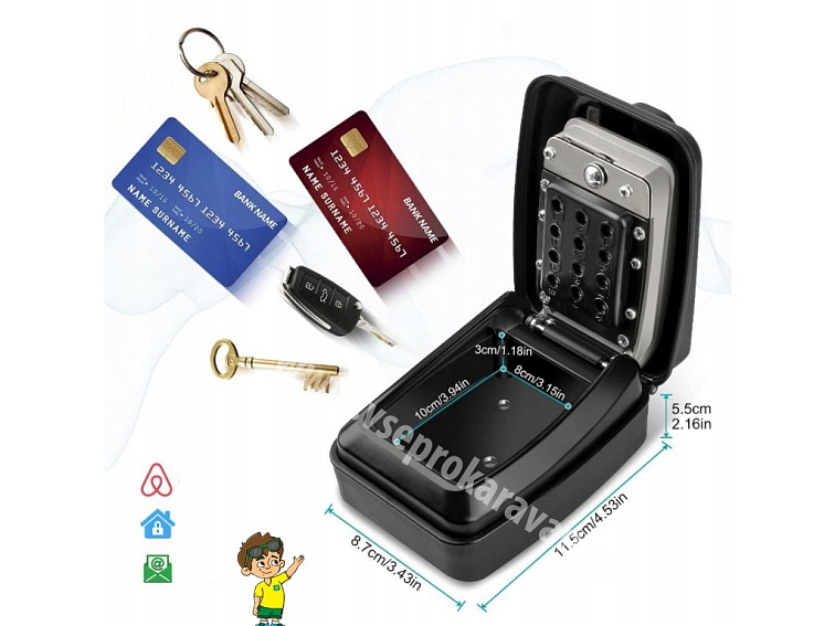 Pancéřový trezor na klíče s číselným kódem