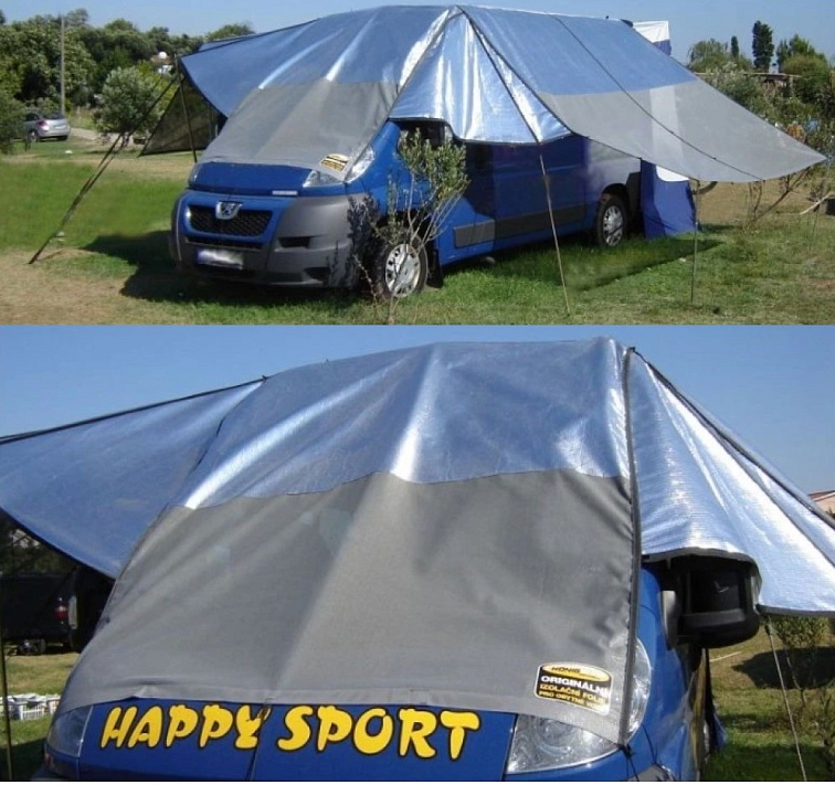 Zakrytí střechy, boků a přední části vestavby Peugeot Boxer
