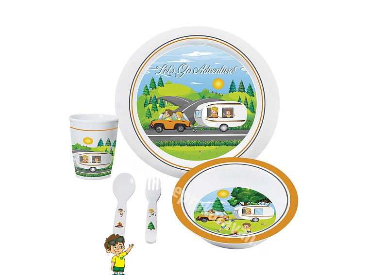 5-dílná dětská sada nádobí Let's go Adventure, Brunner