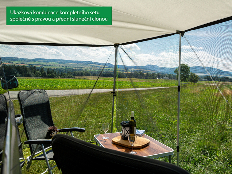 Malý set lehkého přístřešku o rozměru 2 700 x 1 700 mm pro dodávky