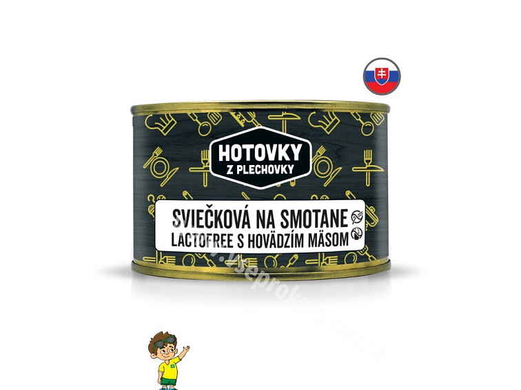 Svíčková na smetaně s hovězím masem Lactofree v plechovce