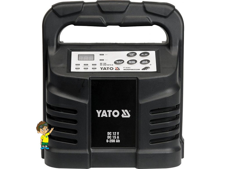 Nabíječka 15A 12V gel/procesor YATO