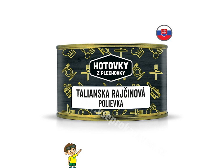 Italská rajčatová polévka v plechovce
