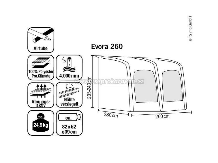 Nafukovací předstan Evora Pro Climate
