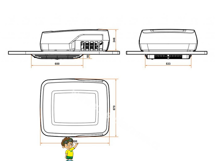 Střešní nezávislá klimatizace PLEIN AIRCON (2024) 12 V vnější jednotka, Indel B