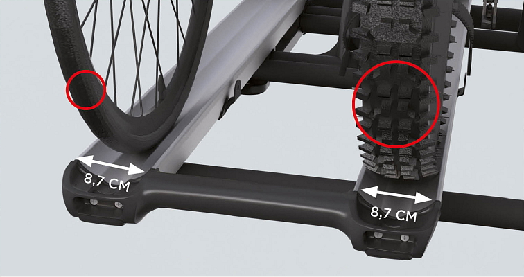 Nájezdový nosič kol na zadní stěnu - Manuální