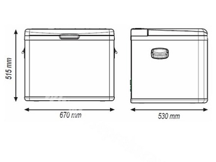 Kompresorová autochladnička TB55A 12/24/230V, Indel B