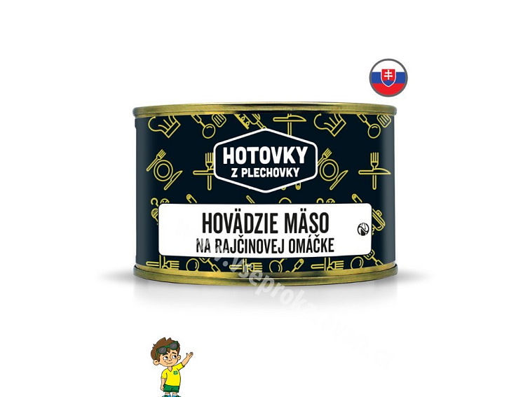 Hovězí maso v rajčatové omáčce v plechovce