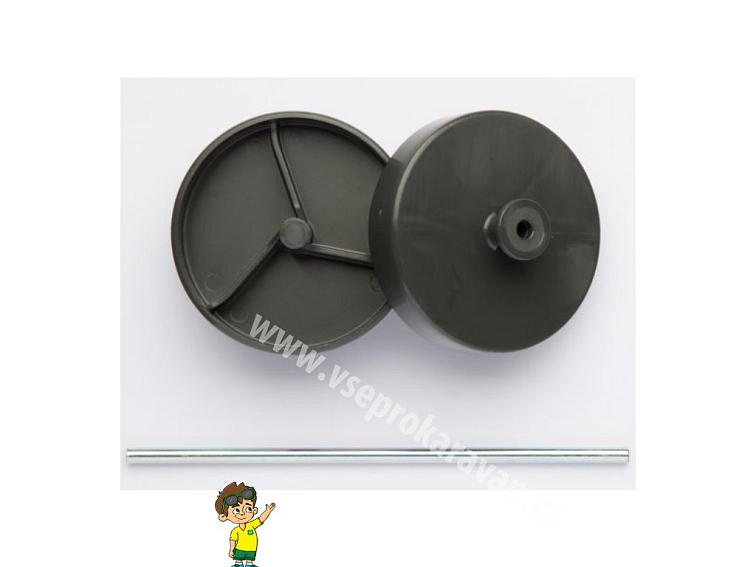 Kola s osou pro odpadní nádrž