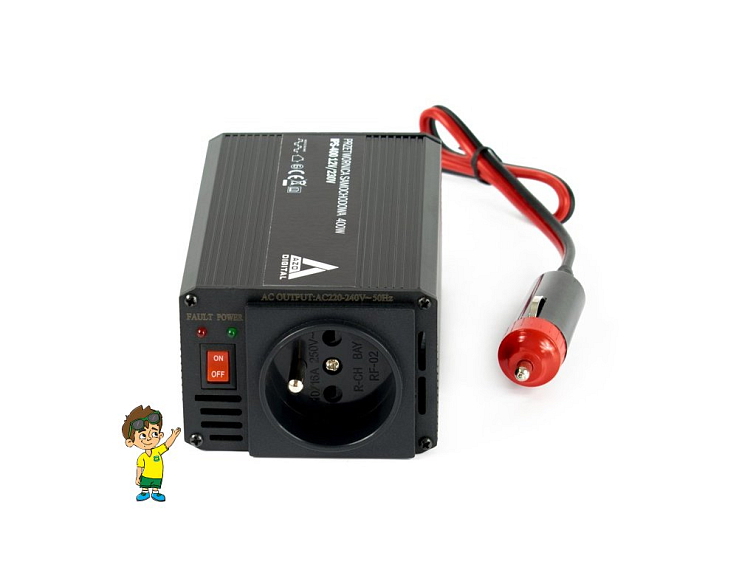 Měnič napětí do auta 12 VDC / 230 VAC IPS-400 400W