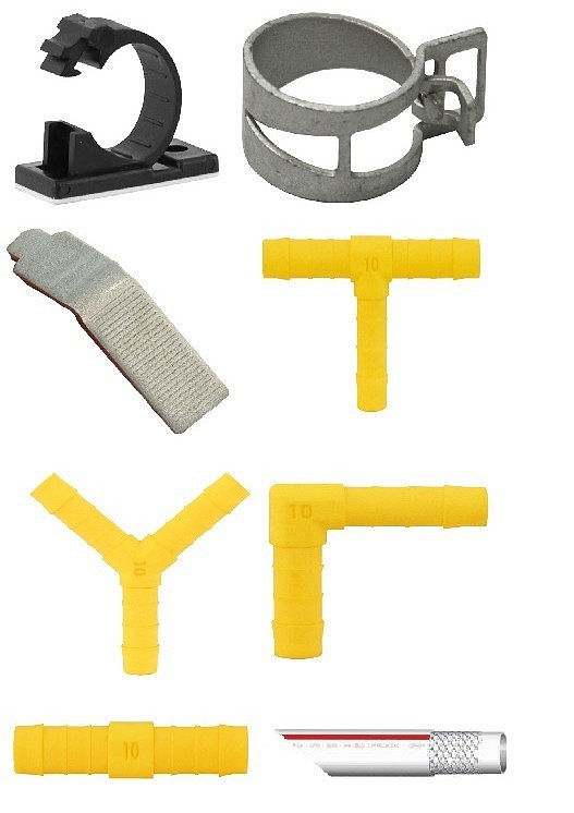 Sada hadic a různých spojek na rozvod pitné vody LILIE WeißGELB