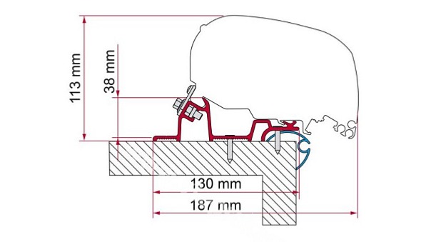 Adaptér pro Caravan Standart 340 pro Fiamma F80
