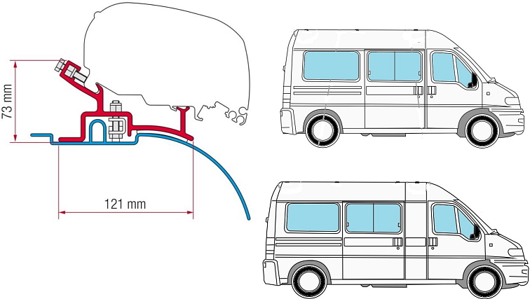 Adaptér Fiat Ducato 230/244 pro Fiamma F65, F65 S, F80 S