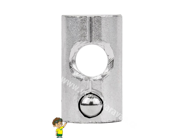 Matice s drážkou T M8 s pružinovou kuličkou