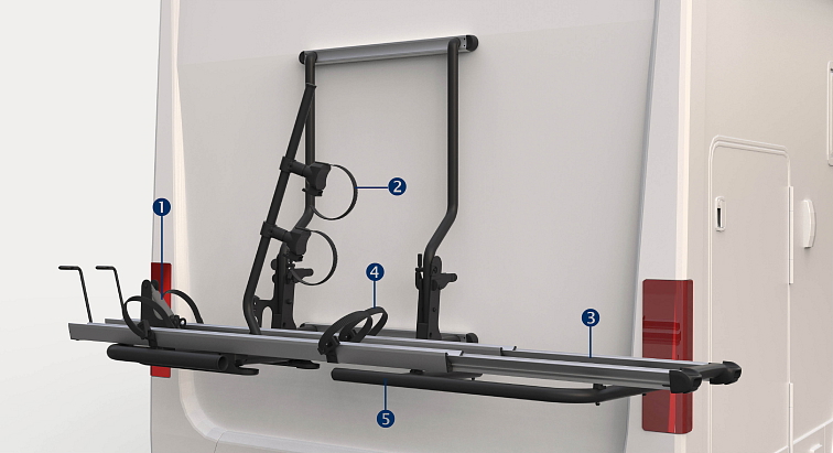 Nájezdový nosič kol na zadní stěnu - Manuální