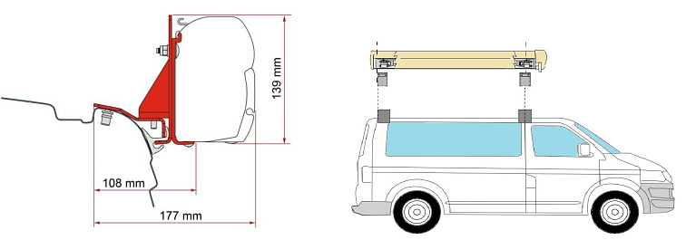 Adaptér VW T5/T6 Multirail Reimo pro Fiamma F45 S
