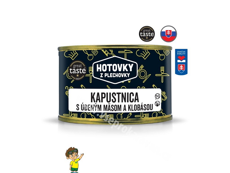 Zelňačka u uzeným masem a klobásou v plechovce