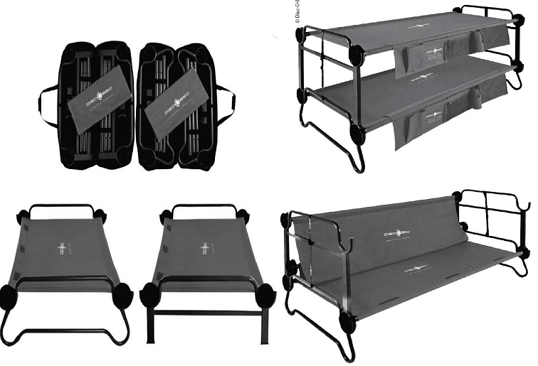 Patrová postel Disc-O-Bed L antracitová s bočními kapsami