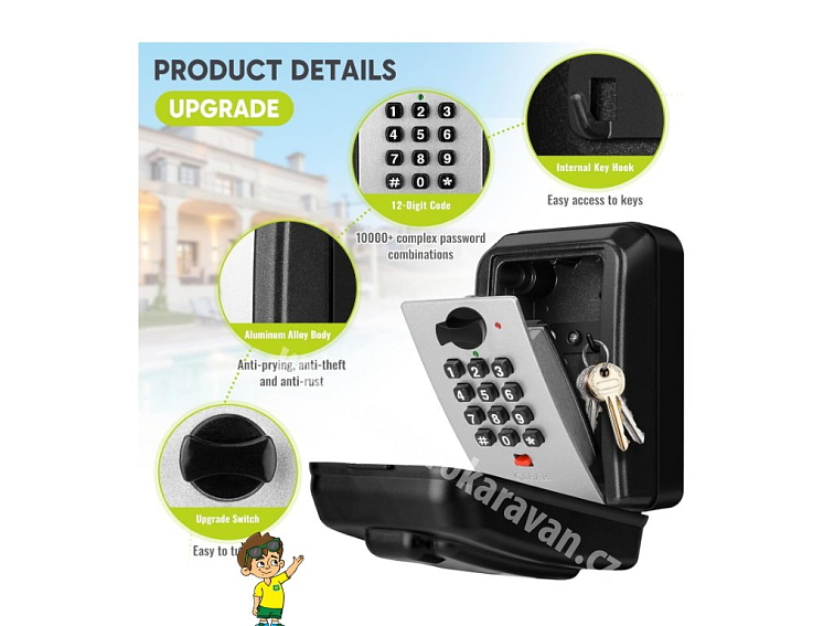 Trezor na klíče s číselným kódem a ochranou klávesnice